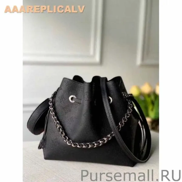 AAA Replica Louis Vuitton Bella Bag In Black Mahina Leather M57070