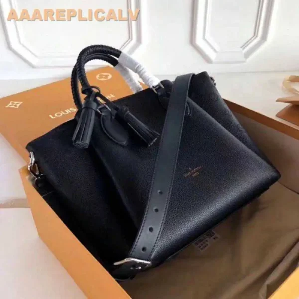 AAA Replica Louis Vuitton Black Haumea Bag Mahina Leather M55029