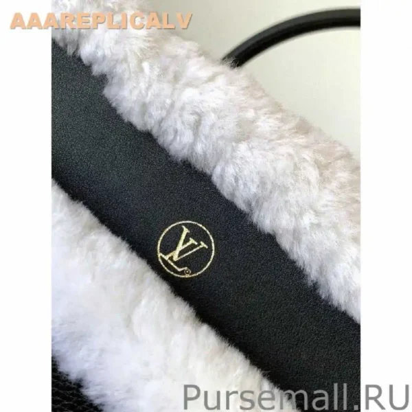 AAA Replica Louis Vuitton Black On My Side MM Bag with Shearling M58908