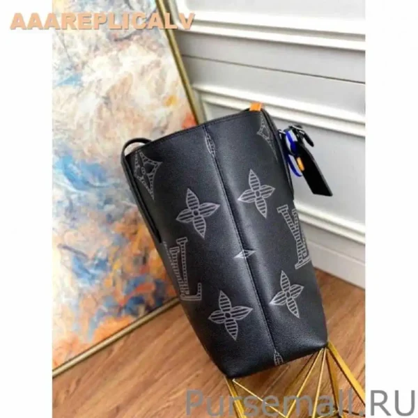 AAA Replica Louis Vuitton Cabas Voyage Tote Taurillon Shadow M57290