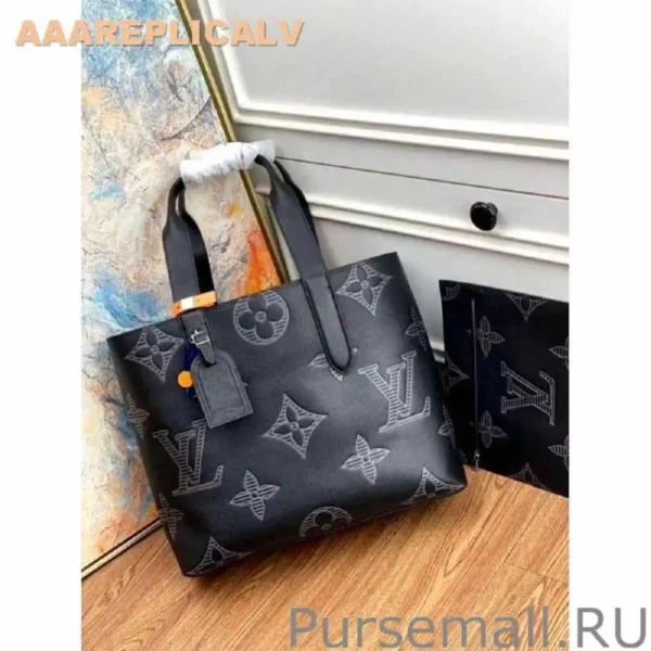 AAA Replica Louis Vuitton Cabas Voyage Tote Taurillon Shadow M57290