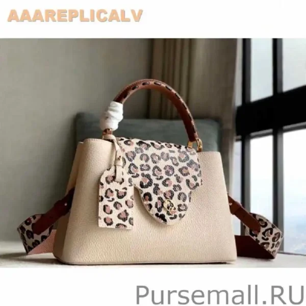 AAA Replica Louis Vuitton Capucines MM Bag with Leopard Print M58575