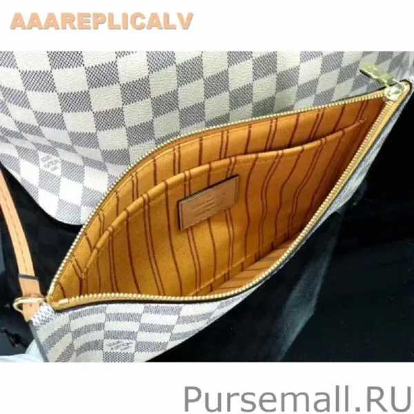 AAA Replica Louis Vuitton Damier Azur Neverfull MM Bag With Braided Strap N50047