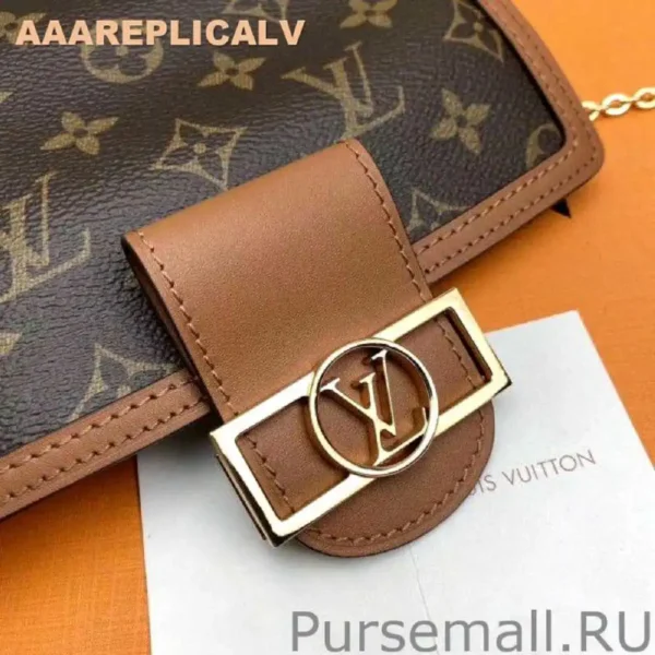 AAA Replica Louis Vuitton Dauphine Chain Wallet Monogram Reverse M68746