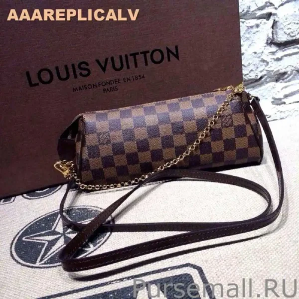 AAA Replica Louis Vuitton Eva Clutch Damier Ebene Canvas N55213