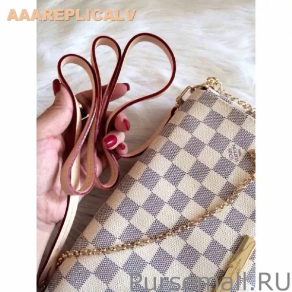 AAA Replica Louis Vuitton Favorite MM Damier Azur Canvas bag N41275