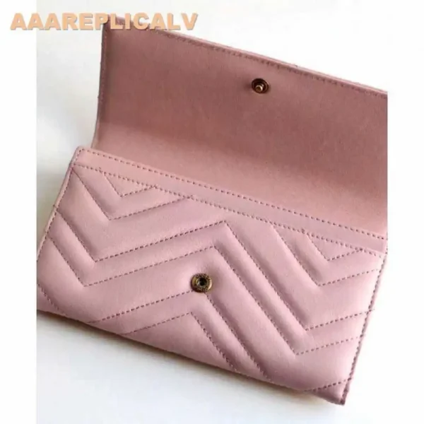AAA Replica Louis Vuitton GG Marmont continental wallet 443436 Pink