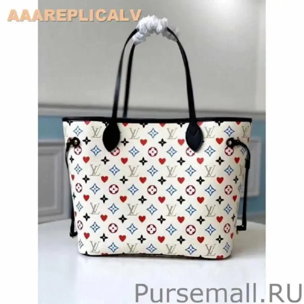 AAA Replica Louis Vuitton Game On Neverfull MM White Bag M57462