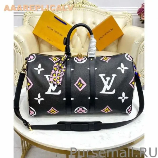 AAA Replica Louis Vuitton Keepall Bandouliere 45 Bag M58656 Black