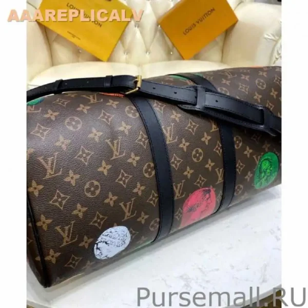 AAA Replica Louis Vuitton Keepall Bandouliere 45 Bag M59261 Brown