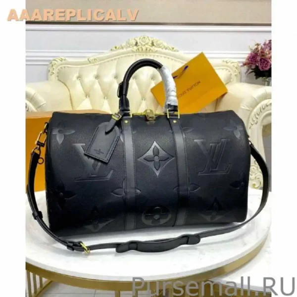 AAA Replica Louis Vuitton Keepall Bandouliere 45 M45532 Black