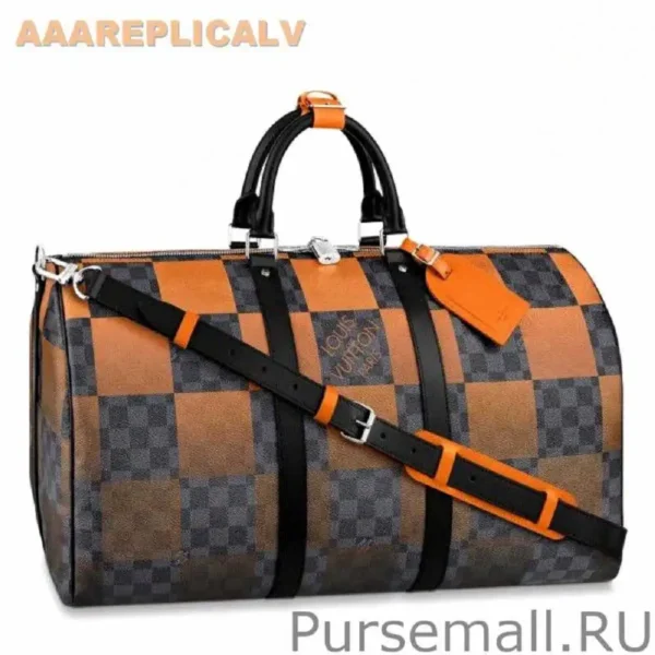 AAA Replica Louis Vuitton Keepall Bandouliere 50 Damier Graphite Giant N40420
