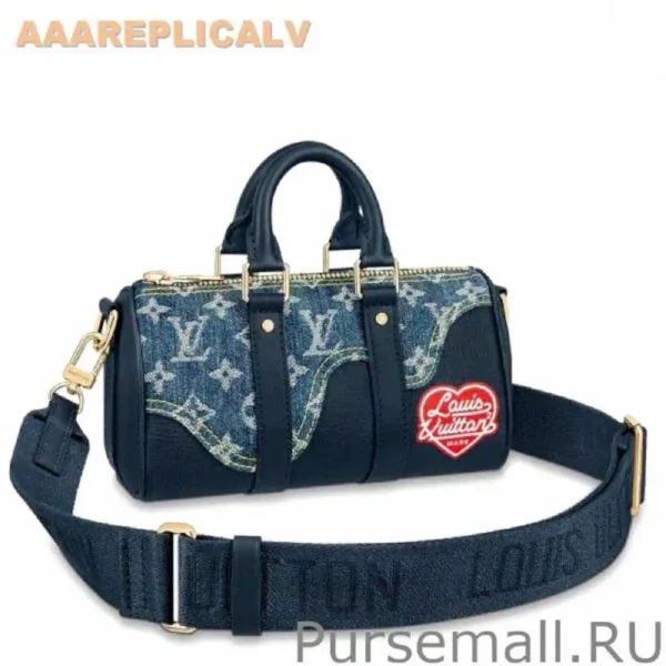 AAA Replica Louis Vuitton Keepall XS Bag Monogram Denim M81011