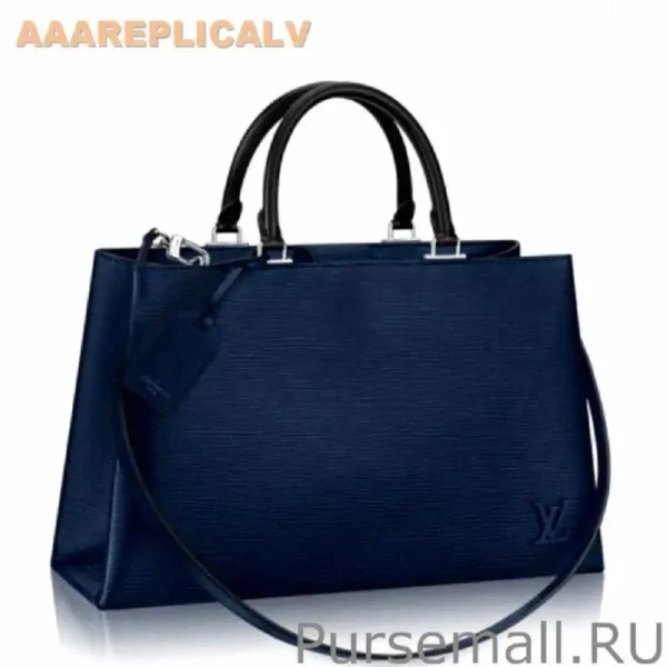 AAA Replica Louis Vuitton Kleber MM Epi Leather Bag M51328 Blue