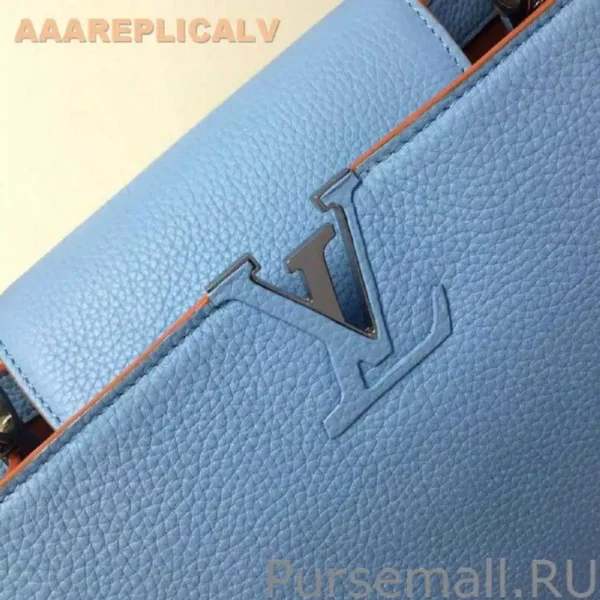 AAA Replica Louis Vuitton Lake Blue Capucines MM M94715