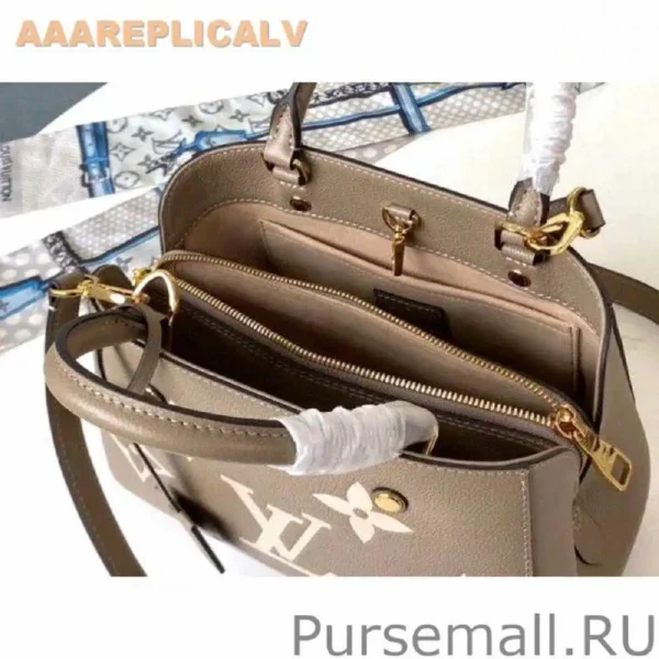 AAA Replica Louis Vuitton Montaigne BB Bag In Tourterelle Gray Leather M45489