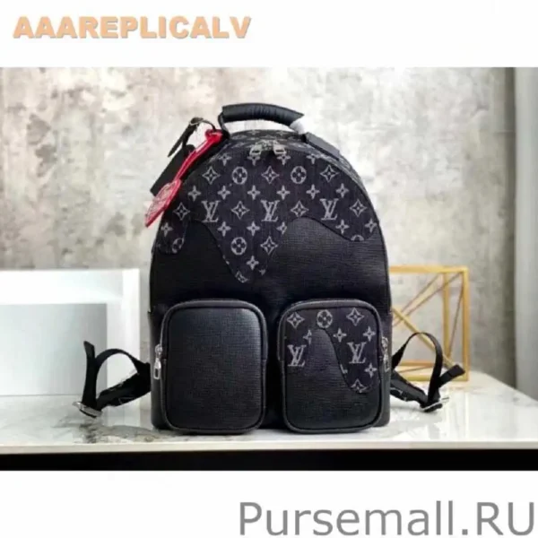 AAA Replica Louis Vuitton Multipocket Backpack In Monogram Denim Leather M45973