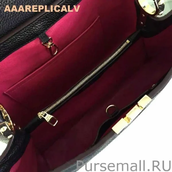 AAA Replica Louis Vuitton Noir Capucines MM M48864