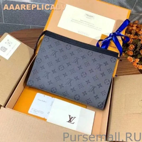 AAA Replica Louis Vuitton Pochette Voyage MM Monogram Eclipse Reverse M69535