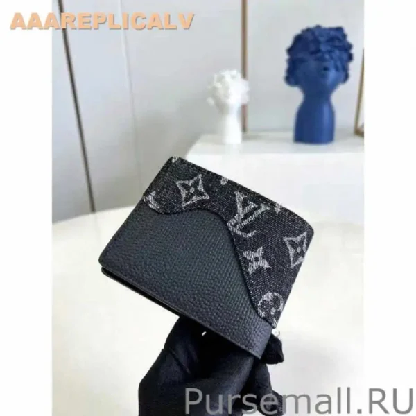 AAA Replica Louis Vuitton Slender Wallet Monogram Denim Leather M81020